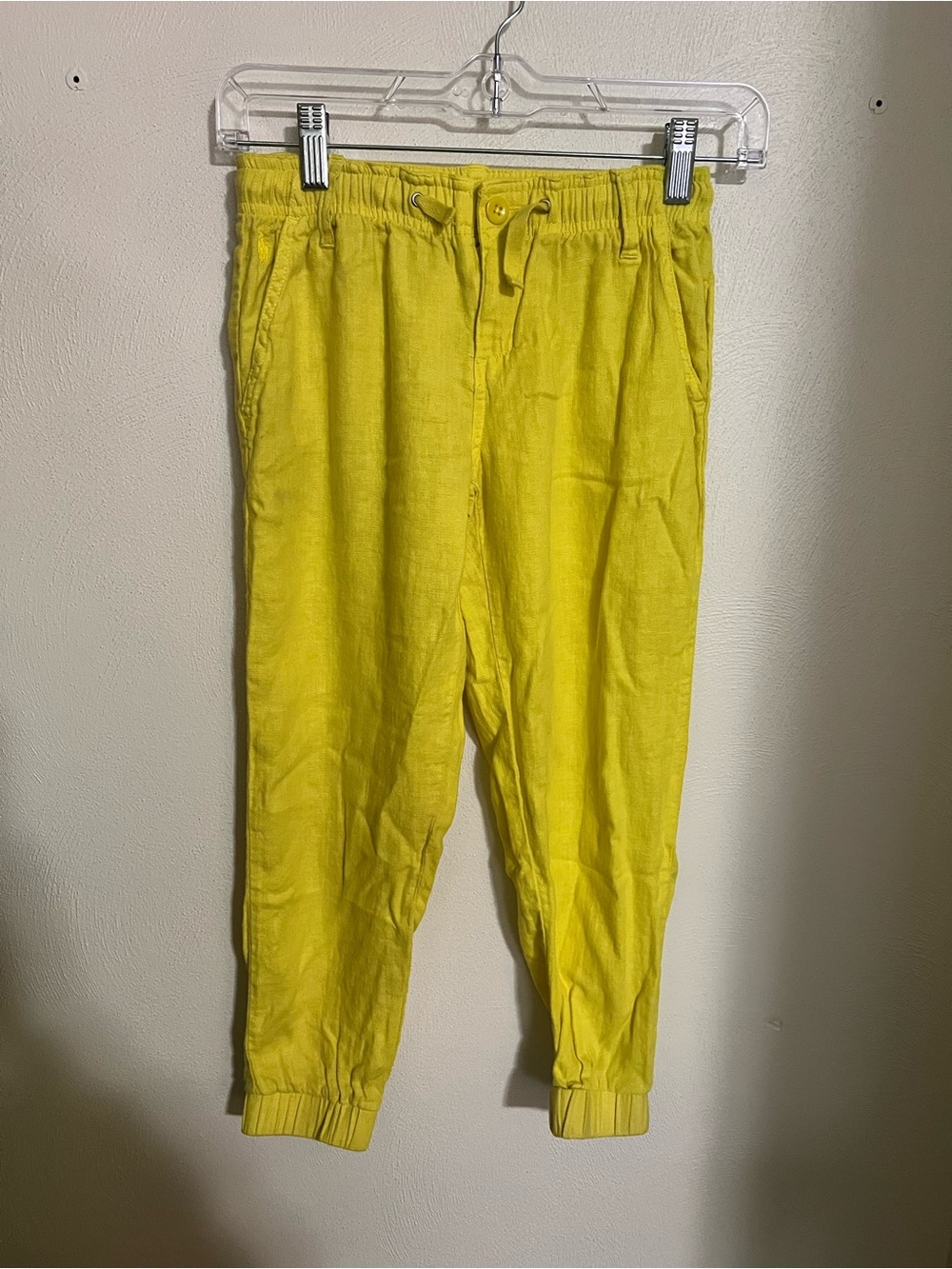 POLO RALPH LAUREN‎ Classic Linen Blend Casual Jogger Pants Yellow Girl's Size 8